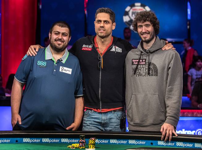 Scott Blumstein, Benjamin Pollok and Daniel Ott are the final three following the second of three straight nights to finish poker's world championship at the Rio on Friday, July 21 2017.