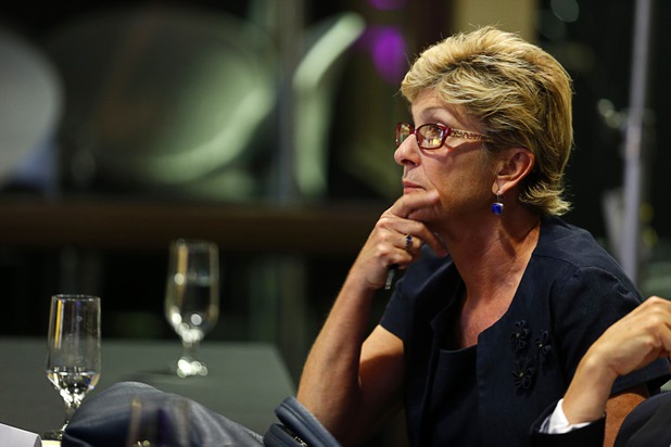 Clark County Commissioner Chris Giunchigliani listens to panelists during a Responsible Gaming Panel at UNLV Thursday, Aug. 3, 2017. 