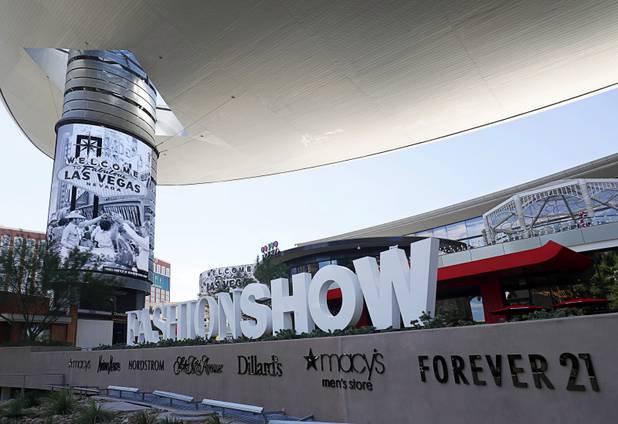 An exterior view of the Fashion Show Mall on the Las Vegas Strip Tuesday, Aug. 8, 2017.