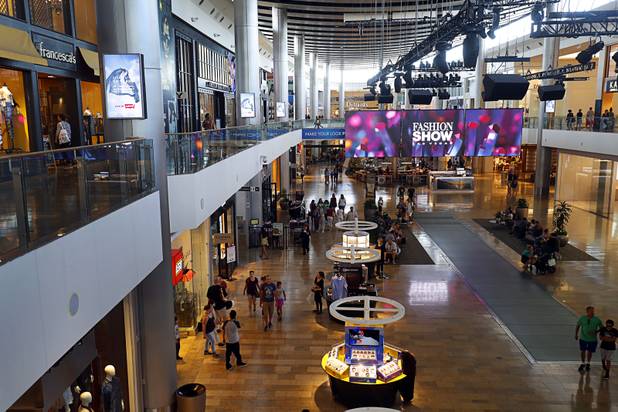 Shoppers are shown in the Fashion Show Mall on the Las Vegas Strip Tuesday, Aug. 8, 2017.