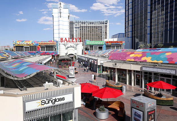 A view of the Grand Bazaar Shops in front of Bally's on the Las Vegas Strip Tuesday, Aug. 8, 2017.