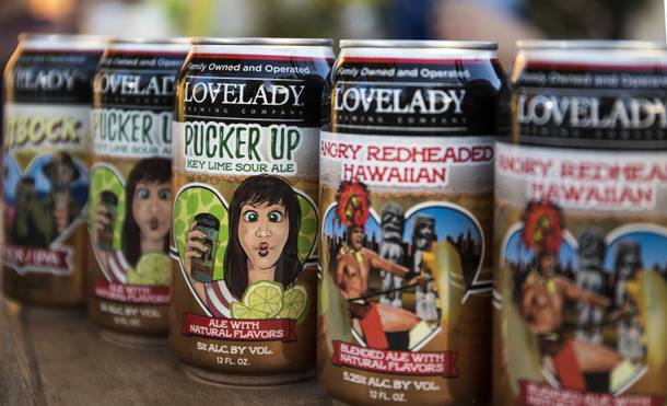 A variety of ales being served by Lovelady during the Motley Brews Hopped Taco Throwdown about The Backyard at Zappos on Saturday, August 12, 2017.