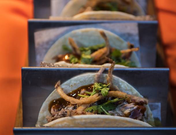 The H-angry Heffers taco by Chef Dalton Wilson with DW Bistro during the Motley Brews Hopped Taco Throwdown about The Backyard at Zappos on Saturday, August 12, 2017.