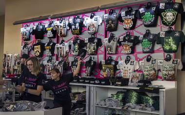 Merchandise is on sale for the Conor McGregor versus Floyd Mayweather fight at the T-Mobile Arena.