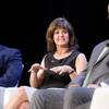 Rosemary Vassiliadis, Clark County director of aviation, speaks during a panel discussion at the Boyd Group International Aviation Forecast Summit at Wynn Las Vegas Tuesday, Aug. 29, 2017. She is flanked by Mark Thorpe, left, interim CEO Ontario International Airport Authority, and Scott Brockman, Memphis-Shelby County Airport Authority.