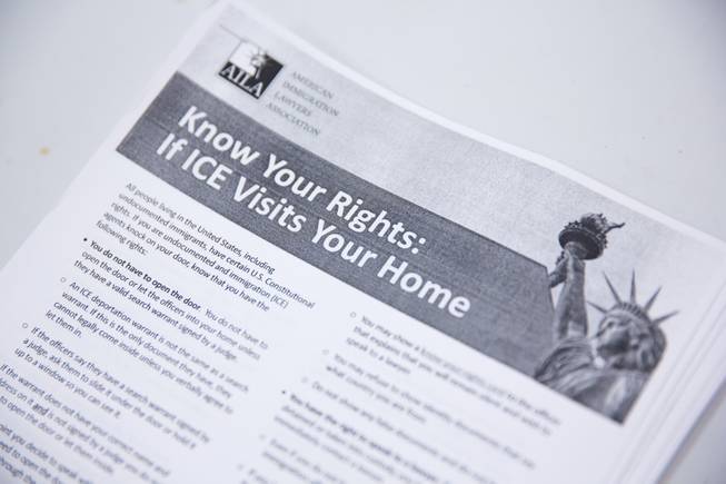 One of the various packets of information being handed out at the East Las Vegas Community Center during a forum regarding the president's decision to rescind DACA, Tuesday Sept. 5, 2017.