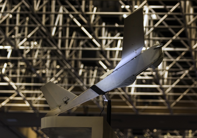 An AeroVironment craft on display during the InterDrone Conference at ...