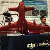 Magic Sky displays a drone during the InterDrone Conference at the Rio on Wednesday, Sept. 6, 2017.