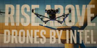 An Intel Flacon 8+ Drone takes flight during InterDrone at the Rio which features 185 drone manufacturers, sellers, demonstrations and speakers on Wednesday, September 6, 2017.