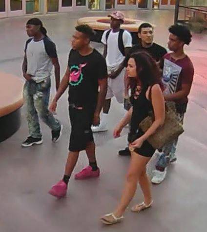 Metro Police say these people are part of a group sought in connection with the assault and robbery of two men on the Las Vegas Strip on Aug. 25, 2017.