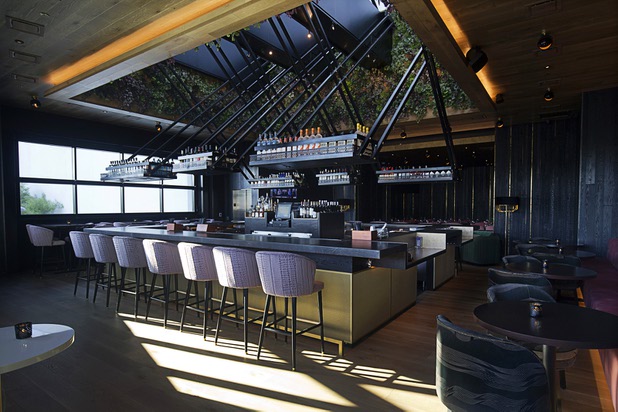A second-level bar is shown at the MB Steakhouse in the Hard Rock hotel-casino Monday, Sept. 18, 2017.