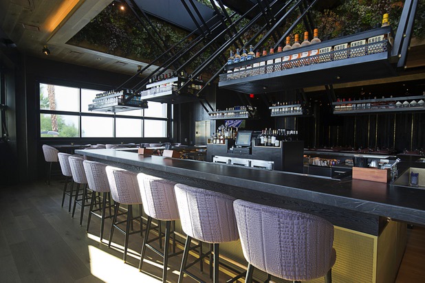 A second-level bar is shown at the MB Steakhouse in the Hard Rock hotel-casino Monday, Sept. 18, 2017.