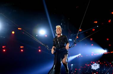 Pink performs onstage during the 2017 iHeartRadio Music Festival at T-Mobile Arena on September 22, 2017 in Las Vegas, Nevada.  (Photo by Kevin Winter/Getty Images for iHeartMedia)