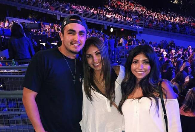Christiana Duarte (center), 22, Torrance, California. Also pictured: Mikey Duarte, left, and Ariel Carmona, (right). Ariel Carmona was shot in the face, but is in stable condition. (Courtesy Maddie Noble) 