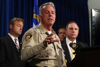 Clark County Sheriff Joe Lombardo responds to a question during a media briefing at Metro Police headquarters Wednesday, Oct. 4, 2017.