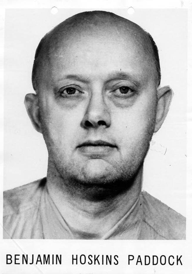 In an image provided by the FBI, Benjamin Hoskins Paddock, the father of the Las Vegas gunman, in a 1960s wanted poster. 