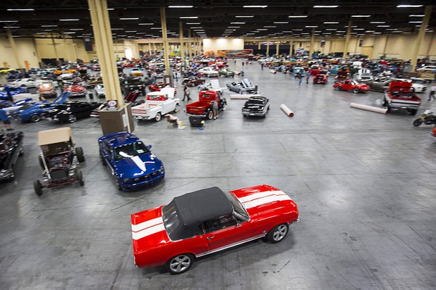 A view of of some of the almost 700 vehicles at 10th annual Barrett-Jackson Las Vegas classic car auction in the Mandalay Bay Convention Center Wednesday, Oct. 18, 2017. The three-day auction begins Thursday.