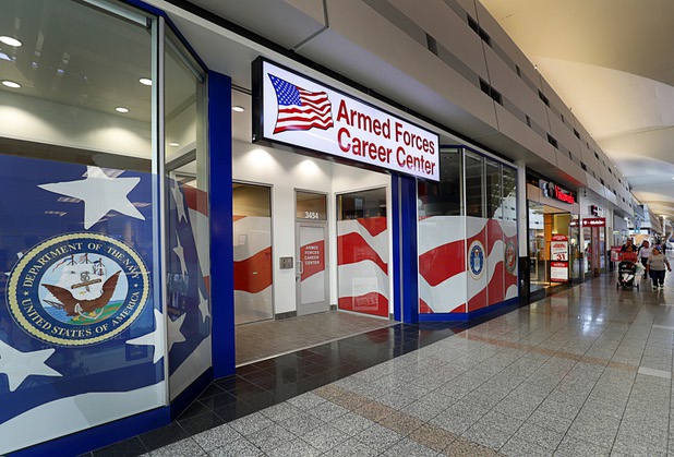 An Armed Forces Career Center, opened in 2017, is shown in the Boulevard Mall Wednesday, Oct. 25, 2017.