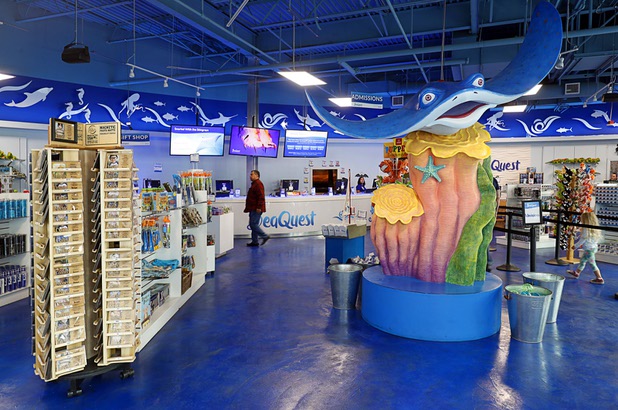 The lobby of the SeaQuest Interactive Aquarium is shown in the Boulevard Mall Wednesday, Oct. 25, 2017.