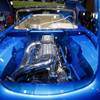 A 1958 Lincoln Continental with a 12-cylinder engine is displayed at the AkzoNobel booth, a paint and performance finishing company, during the 2017 Specialty Equipment Market Association (SEMA) show at the Las Vegas Convention Center Tuesday, Oct. 31, 2017. The paint on the car is "Teal Later," a color in the company's new "Modern Classikk" paint line.