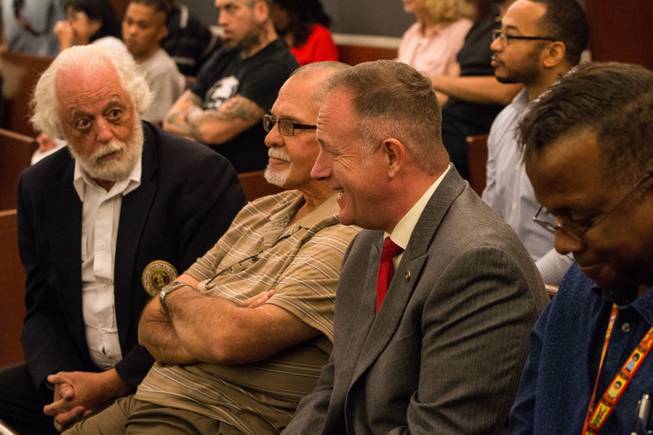 Attendees gather at the Las Vegas Justice Court for a Veterans Treatment Court graduation ceremony Oct. 25, 2017. 