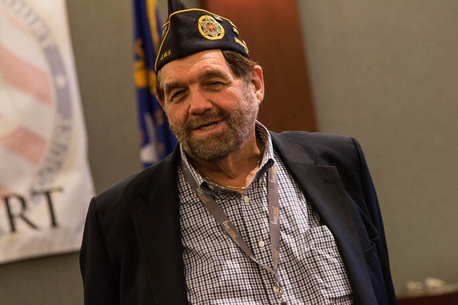 Nevada Supreme Court Chief Justice Michael Cherry addresses a Veterans ...