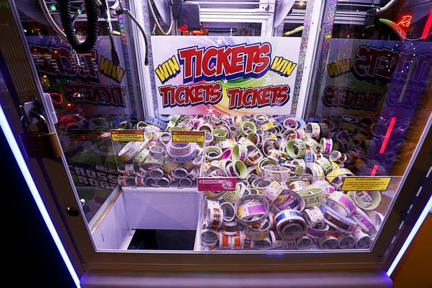 A claw machine for tickets at GameWorks in Town Square Las Vegas Monday, Nov. 13, 2017.