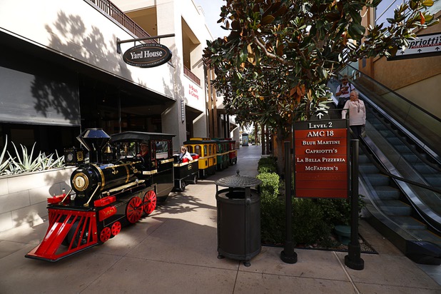 A train makes the rounds in Town Square Las Vegas Monday, Nov. 13, 2017.