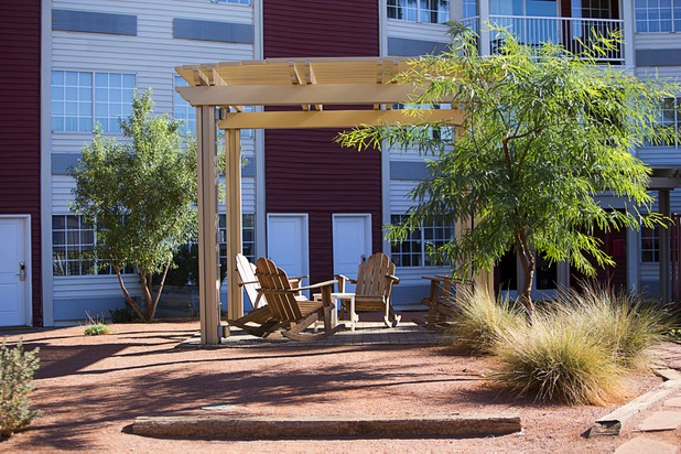 The Rising Star Sports Ranch includes many small areas to hang out after a game in Mesquite, Nev. Tuesday, Nov. 28, 2017.