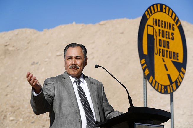 Rudy Malfabon, director of Nevada Department of Transportation (NDOT), gestures ...