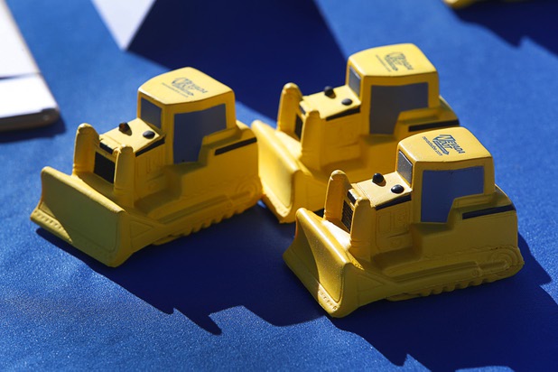 Souvenirs are given out during a groundbreaking ceremony for a $34 million Interstate-15 and Starr Avenue interchange project Thursday, Nov. 30, 2017. The interchange, part of a $1.3 billion I-15 South Corridor project, is expected to be completed in May 2019.