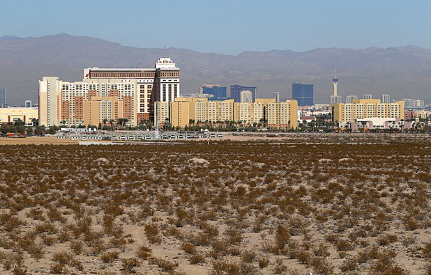 A view of vacant land along Interstate 15 south of the South Point Thursday, Nov. 30, 2017.