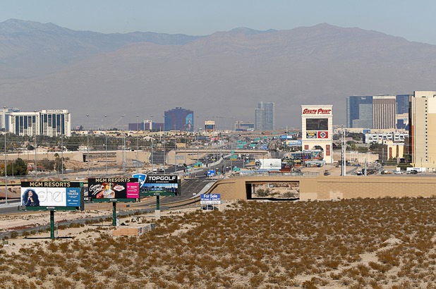 A view of vacant land along Interstate 15 south of the South Point Thursday, Nov. 30, 2017.