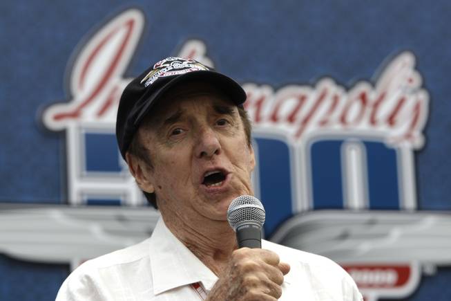 Actor and singer Jim Nabors sings "Back Home Again in Indiana" before the 93rd running of the Indianapolis 500 auto race at the Indianapolis Motor Speedway in Indianapolis, Sunday, May 24, 2009.