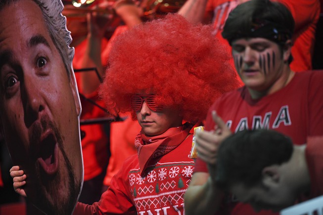 UNLV students are decked out in red during their NCAA ...