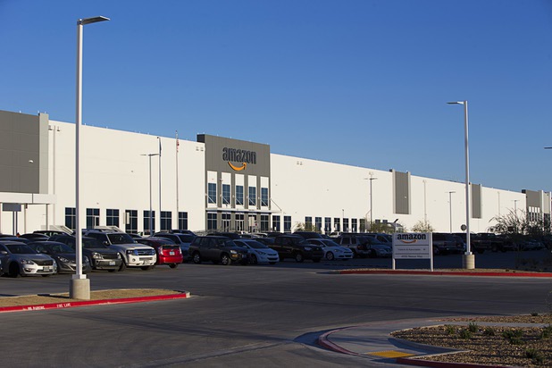 An Amazon fulfillment center is shown in a commercial development near Interstate-15 and Tropical Parkway in North Las Vegas Tuesday, Dec. 5, 2017.