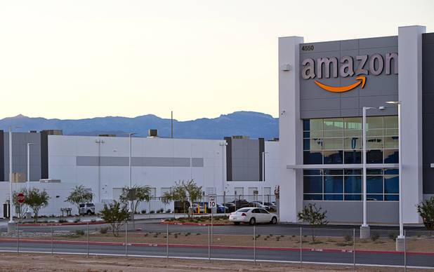An Amazon fulfillment center is shown in a commercial development near Interstate 15 and Tropical Parkway in North Las Vegas Tuesday, Dec. 5, 2017.