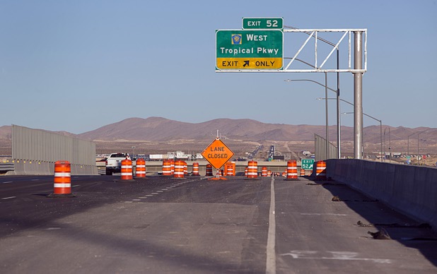 The Tropical Parkway exit is shown on Interstate-15 in North Las Vegas Tuesday, Dec. 5, 2017.