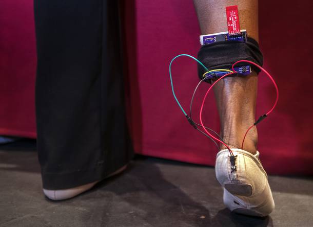 A Smart Ballet Shoe by students from the UNLV Howard R. Hughes College of Engineering at the Fall 2017 Fred and Harriet Cox Senior Design Competition on Thursday, Dec. 7, 2017.
