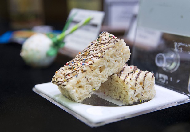 Marijuana edibles are displayed at the Apothecary Shoppe marijuana dispensary on West Flamingo Road Thursday, Jan. 04, 2018.