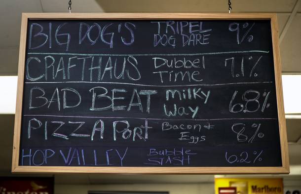 An impressive selection of local and regional beers, some on tap, can be purchased at 5 of the area's Speedee Mart gas stations on Wednesday, Jan. 3, 2018.