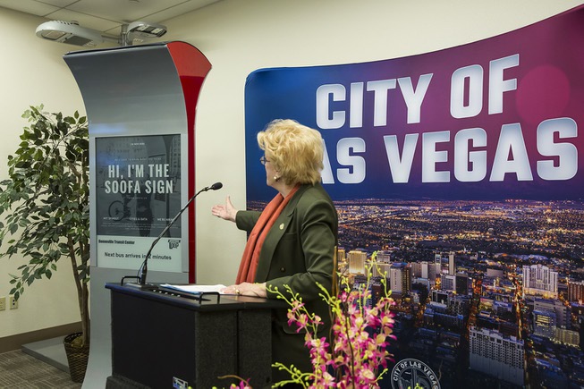 Las Vegas Mayor Carolyn Goodman speaks to the media during ...