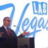 Rossi Ralenkotter, President & CEO of the Las Vegas Convention and Visitors Authority, addresses the audience during the Las Vegas Convention Center Phase Two expansion groundbreaking ceremony on the Las Vegas Strip where the Riviera Casino once stood, Monday, Jan. 8, 2018.