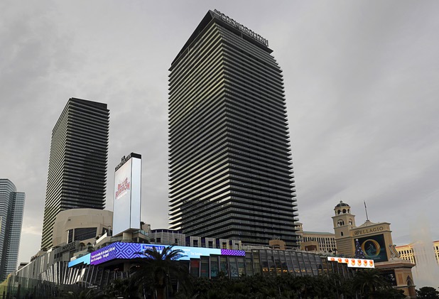 An exterior view of the Cosmopolitan on the Las Vegas Strip Dec. 26, 2017.