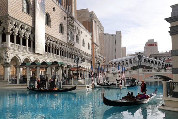 An exterior view of the Venetian on the Las Vegas Strip Dec. 26, 2017.