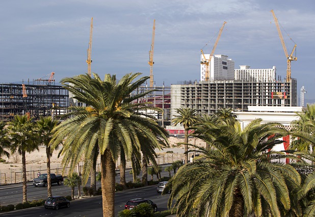 A view of construction at the Resorts World site on the Las Vegas Strip Dec. 26, 2017.