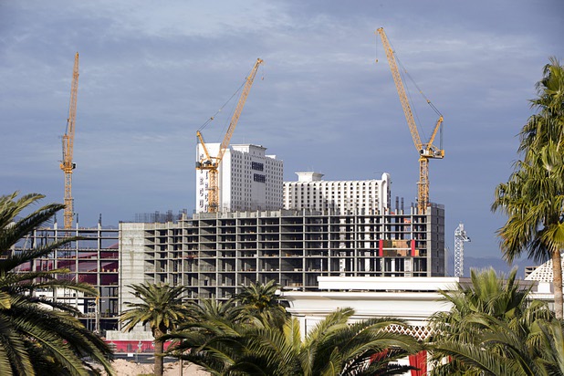 A view of construction at the Resorts World site on the Las Vegas Strip Dec. 26, 2017.