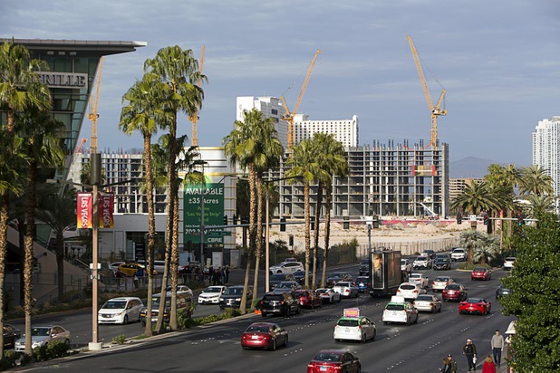 A view of construction at the Resorts World site on the Las Vegas Strip Dec. 26, 2017.