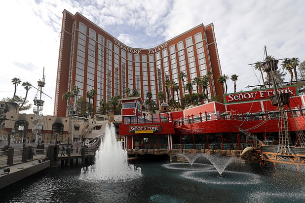 An exterior view of Treasure Island on the Las Vegas Strip Dec. 26, 2017.