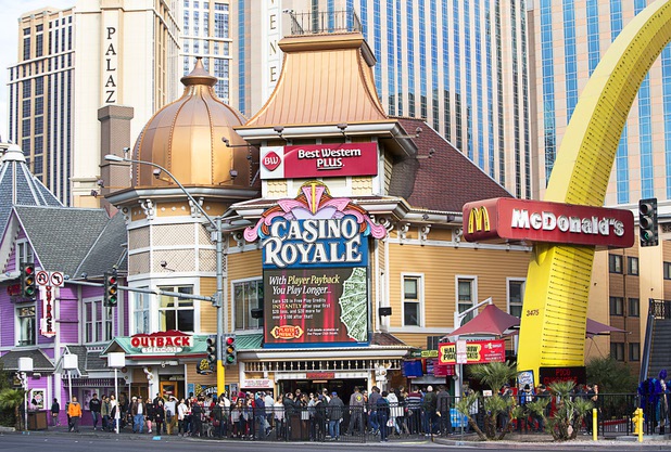 An exterior view of Casino Royale on the Las Vegas Strip Dec. 26, 2017.